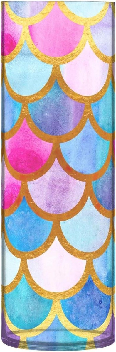 Onbreekbare plastic cilinder vaas Mermaid Scales, Hoogte: 30 cm