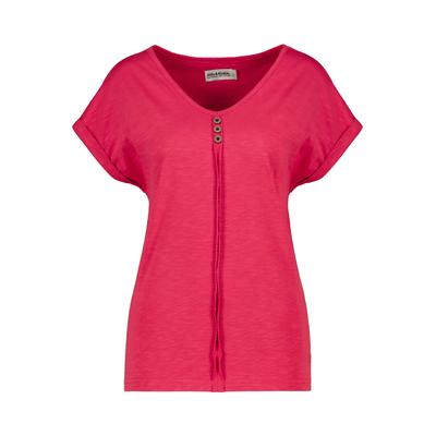 Rundhalsshirt ALIFE & KICKIN, Damen, Gr. M, pink (raspberry), 100% Baumwolle, Rundhals, Shirts Rundhalsshirt
