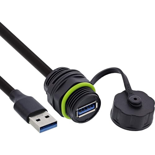 InLine USB-A-kabelkoppeling IP68 afgeschermd USB-A-bus naar stekker 50 cm 69927S