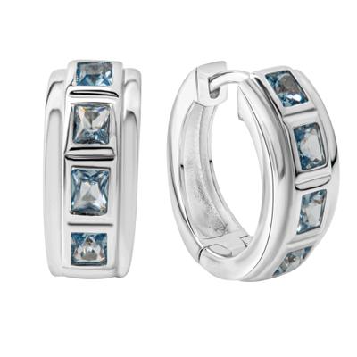 Paar Creolen CELESTA, weiß (weiß, blau), Ohrringe, Damen, one-size, Silber 925 (Sterlingsilber)