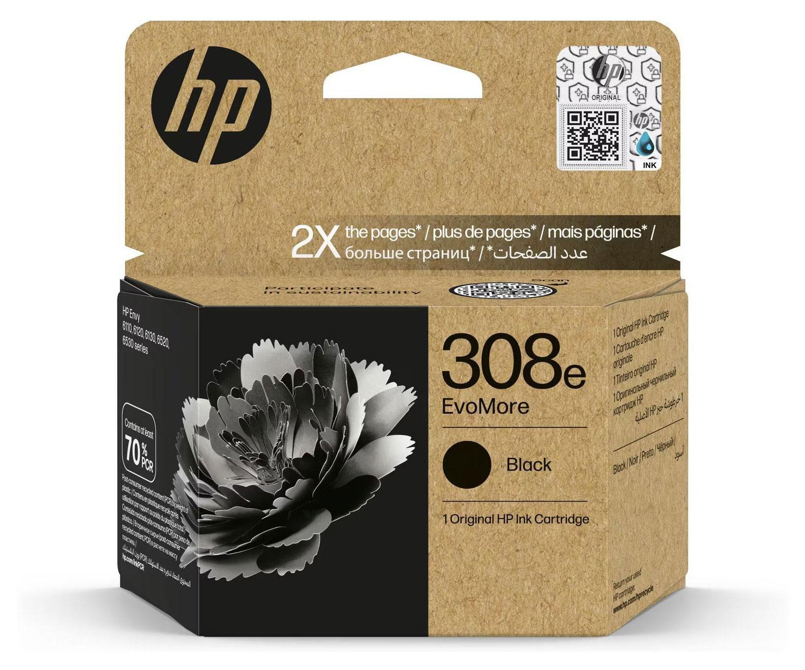 HP 308e EvoMore Inktcartridge Zwart
