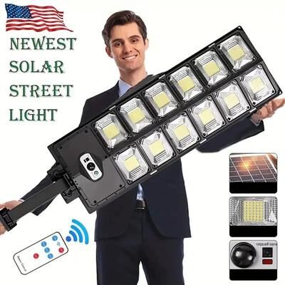 Inspired Living Ultra Bright 504 LED Solar Street Light With Motion Sensor Outdoor Light And Remote Control Ultra Bright 504 LED Solar Street Light With Motion Sensor Outdoor Light And Remote Control
