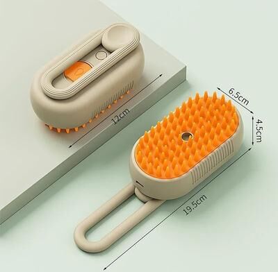 Uplifted Finds Steam Brush Cat Brush Vaporizer Pet Hair Remover Grooming Comb brown