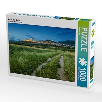 CALVENDO Puzzle Assisi bei Nacht 1000 Teile Puzzle quer | 1000 Teile Lege-Größe 64 × 48 cm Foto-Puzzle für glückliche Stunden