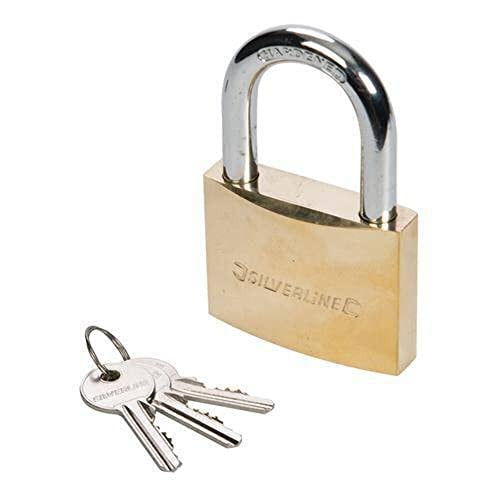 Silverline MSS03 messing hangslot 40 mm met 3 sleutels