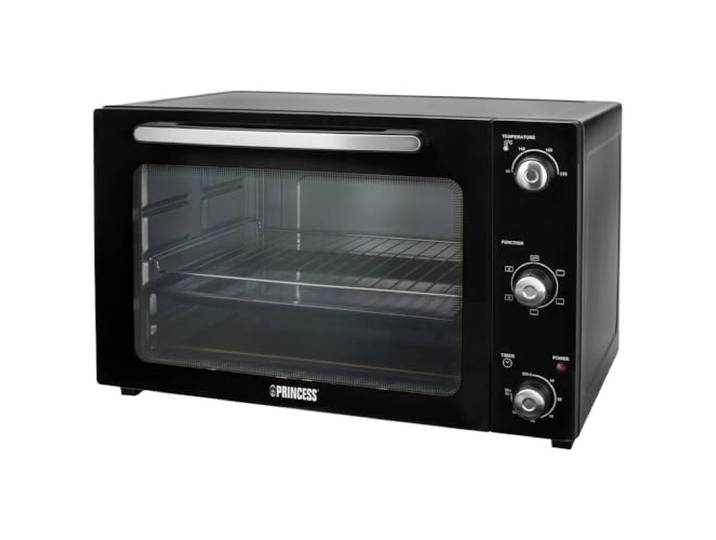Princess 112759 Umluft-Ofen, 55 Liter Fassungsvermögen, zum Grillen/ Backen/ Auftauen und Toasten geeignet, Leistung 2000 Watt, Temperatur von 90 bis 230°C, Krümelschublade, Backblech und Grillrost