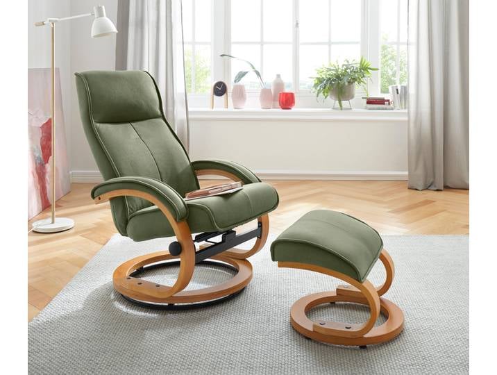 Relaxsessel HOME AFFAIRE Lille, TV-Sessel, Sessel mit Hocker, Wohnzimmer , grün, B:67cm H:107cm T:55cm, Luxus Microfaser (100% Polyester), Sessel, Relaxsessel, Schlaffunktion, Luxus-Microfaser Bezug und Holzgestell, Sitzhöhe 46 cm