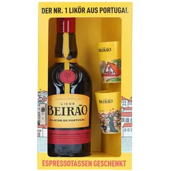 Licor Beirão Geschenkset mit Espressotassen - Kräuterlikör