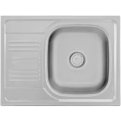 Kernau, Spülbecken, KSSC 455 1B1D Smooth Stainless Steel Single Bowl Sink with Drainer - Matte Finish (Einbauspüle)