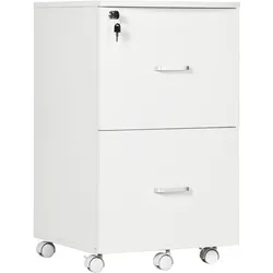 Vinsetto Aktenschrank 2 abschließbare Schubladen A4 Letter Dokumente Druckerständer 43x45x72 cm Weiß