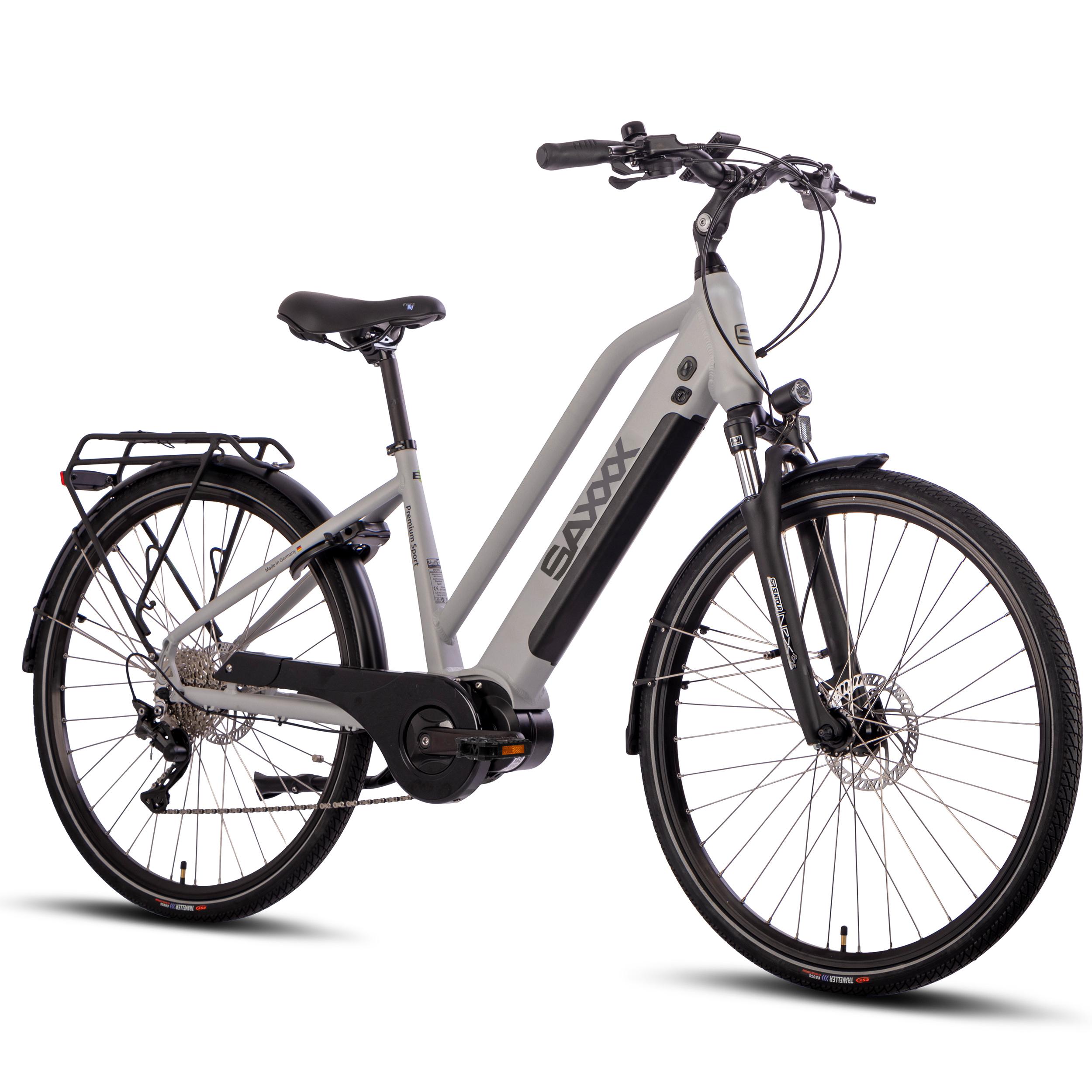 SAXXX 28 Zoll Premium Trekking E-Bike , 250W Mittelmotor 90Nm , 522Wh Akku , bis 100km Reichweite , SHIMANO Deore Schaltung , hydraulische Bremsen