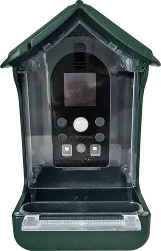 Berger & Schröter Futterhaus ES50BS 150ml Vogel Grün, Grau mit Bewegungsmelder, Kamera, Speicherkarten-Slot, Solarpanel 1 St