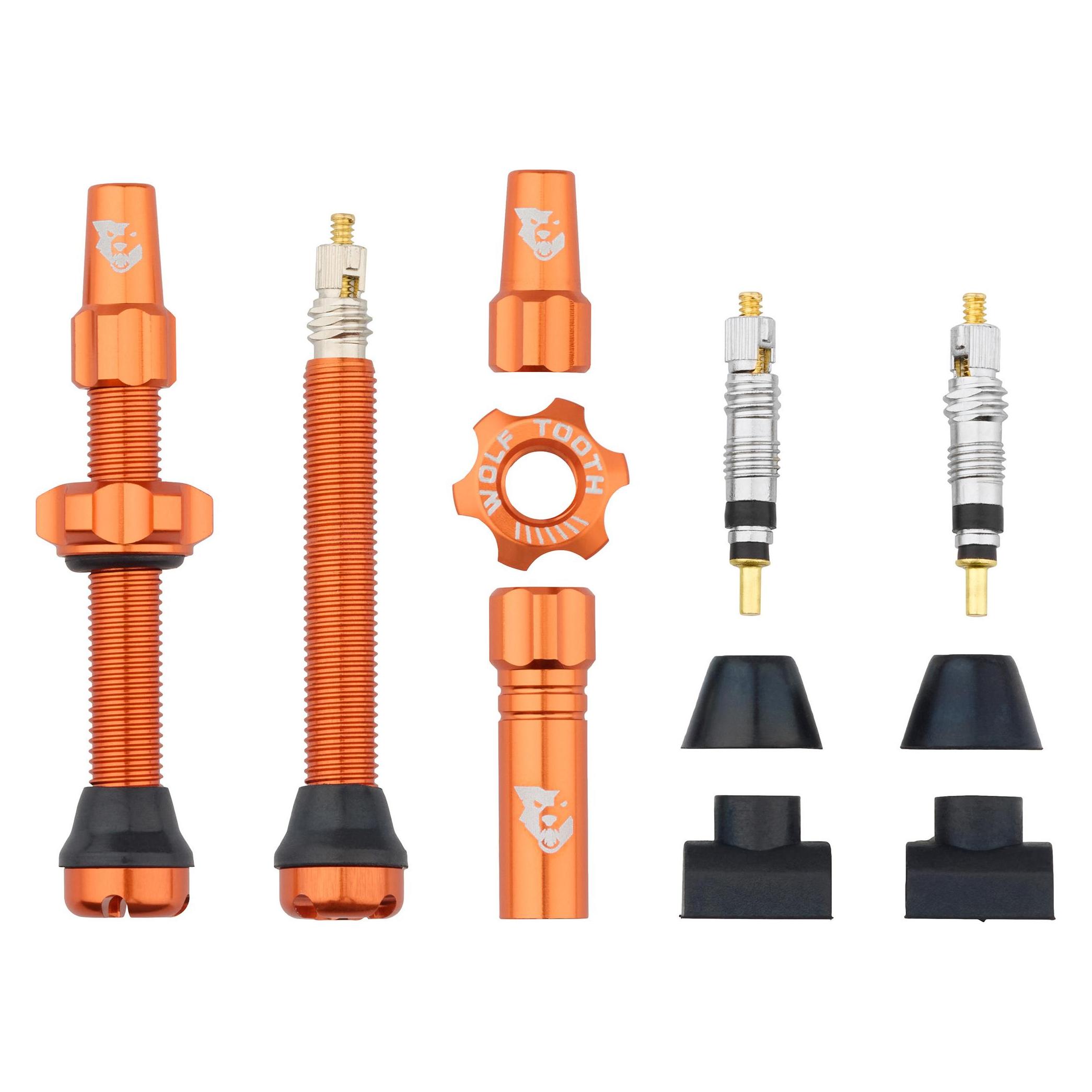 Wolf Tooth Tubeless Valve Stem Ventile, Presta, 44mm, 2 Stk., orange (TLV-KIT44-ORG)