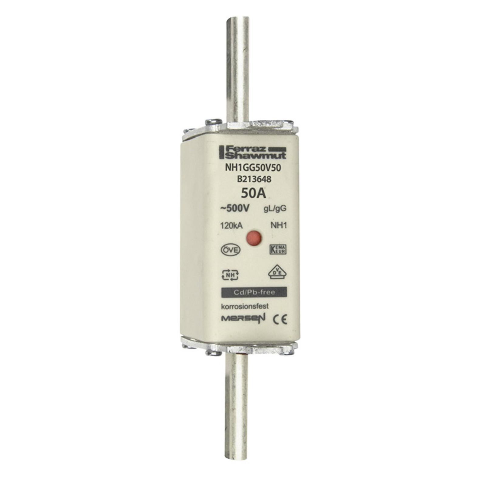 Mersen 1B151.000000 NH1 50A gG 500V NH-Sicherung sfü spannungsführend (50 A) (B213648)