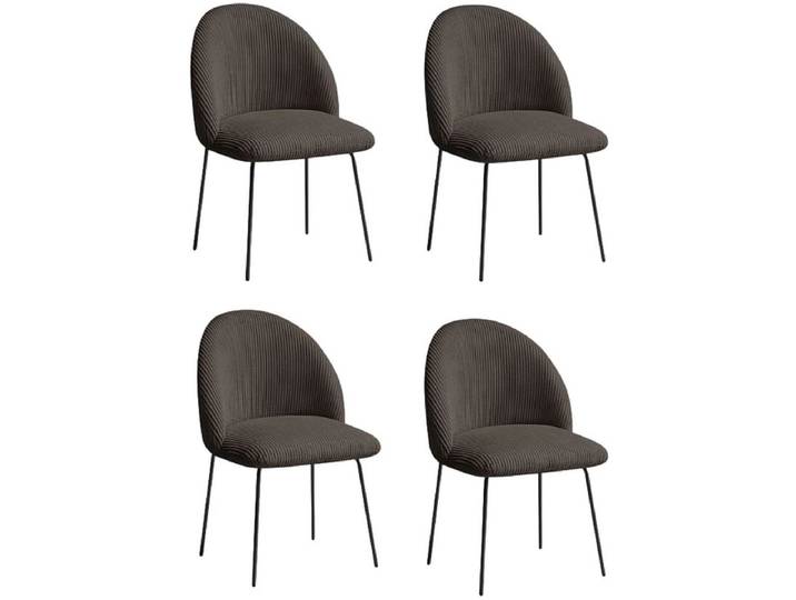 BOBOCHIC Set mit 4 Stühlen LALIE Stoff taupe