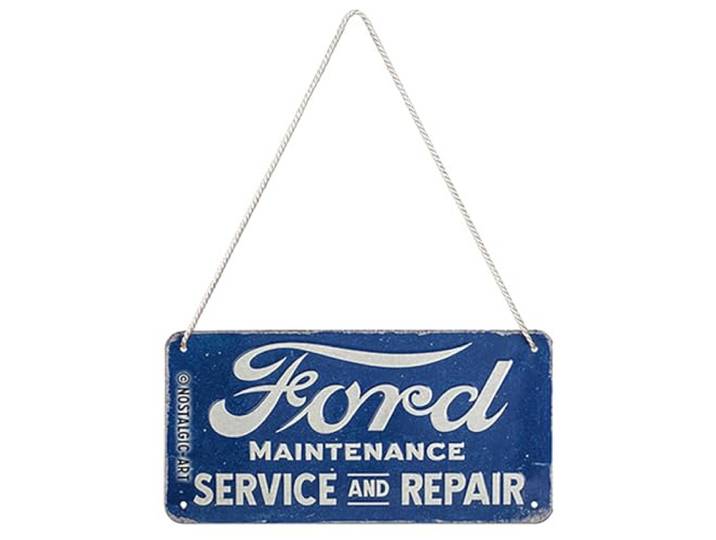Nostalgic-Art Retro Ophangbord, Ford – Service & Repair – Geschenkidee voor fans van autoaccessoires, van metaal, Vintage ontwerp, 10 x 20 cm
