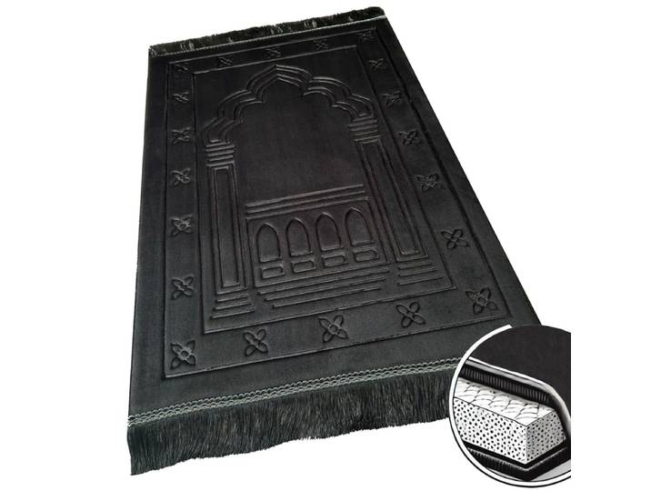 Tapis de prière en mousse à mémoire de forme, tapis de prière musulman de luxe, grand, rembourré, très épais, Janamaz Sajadah pour hommes et femmes, pour l'Aïd Ramadan