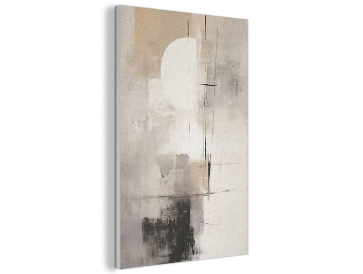 MuchoWow Akustikbild - Abstrakt - Kunst - Grau - 60x90, Hellgrau, Kunststoff, Rechteckig, 60x90x0.9 cm, Wandverkleidung, Akustikpaneele
