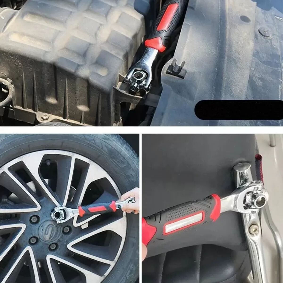 INF Clé à Douille Multifonction 8-19mm - Outil Universel avec Tête Rotative à 360°