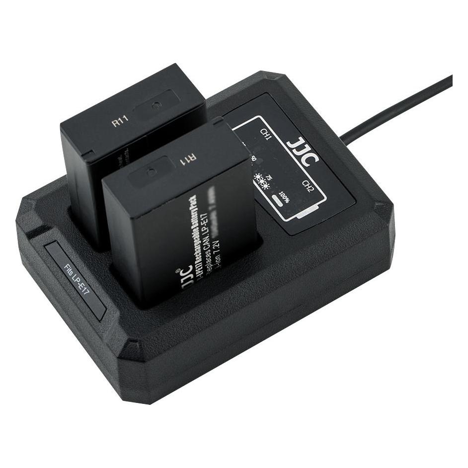 JJC Canon DCH LPE17 USB Dual Battery Charger (voor Canon LP/E17 accu) (Kamera Akku Ladegerät) (22736216)