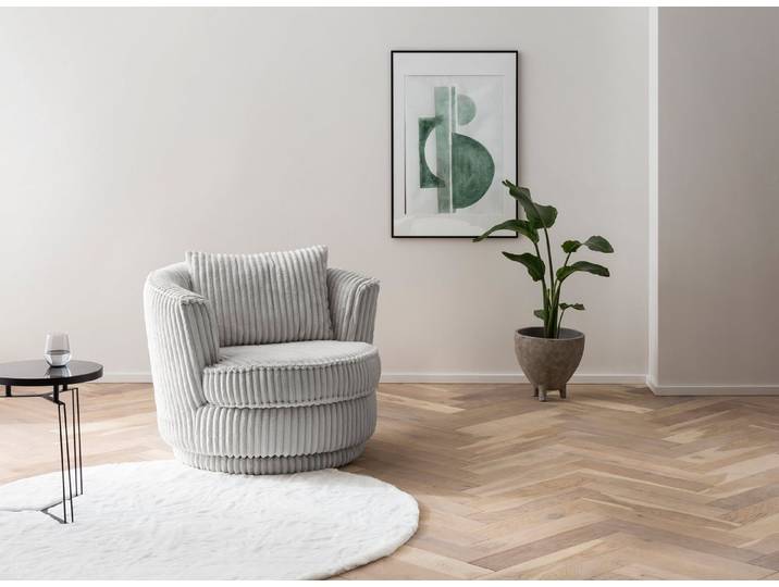 Home affaire Drehsessel MAISIE Cord, Lese-Sessel, Love Seat, trendige Stoffe MEGA CORD und Web-Velours, 360 Grad drehbar