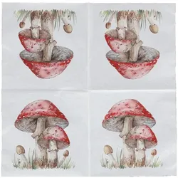 Esschert Design, Servietten, Papierserviett. Fliegenpilz 33x33cm (20 Stk., 33 x 33 cm)