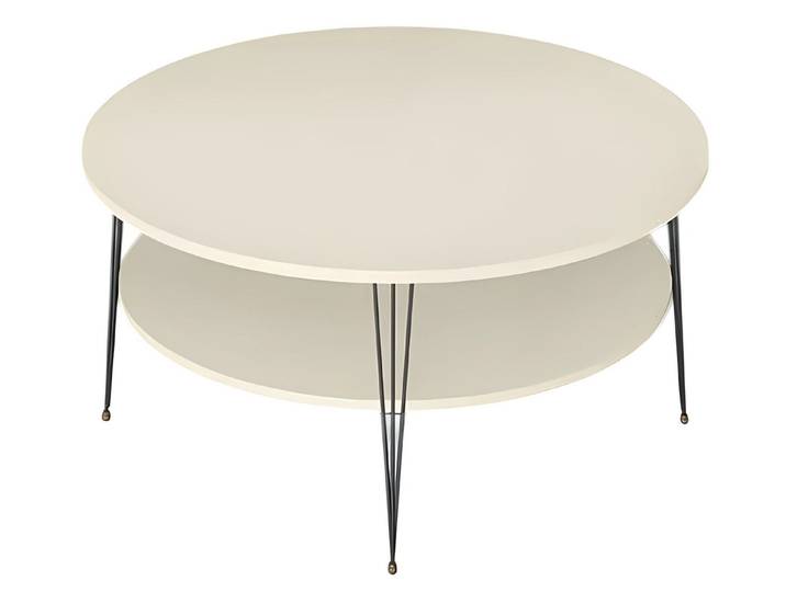 Xlmoebel Couchtisch Beiger Holz Couchtisch im modernen Design von XLMOEBEL (Packung, Runder Couchtisch, beige), Made in Europa