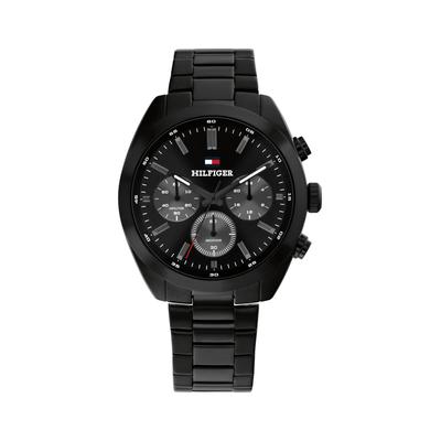 Chronograph TOMMY HILFIGER "Hudson", schwarz, Armbanduhren, Herren, Chronograph, Quarzuhr, Armbanduhr, Herrenuhr, Edelstahlarmband, analog