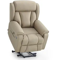 M MCombo 4-Motoren-Fernsehsessel mit Aufstehhilfe Elektrisch, Elektrische Lenden- & Kopfstütze 165°Zero-Gravity Sessel mit Aufstehhilfe, Massage & Heizung 7558
