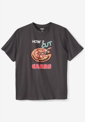Men's Big & Tall KingSize Slogan Graphic T-Shirt by KingSize in Pizza (Size 7XL)