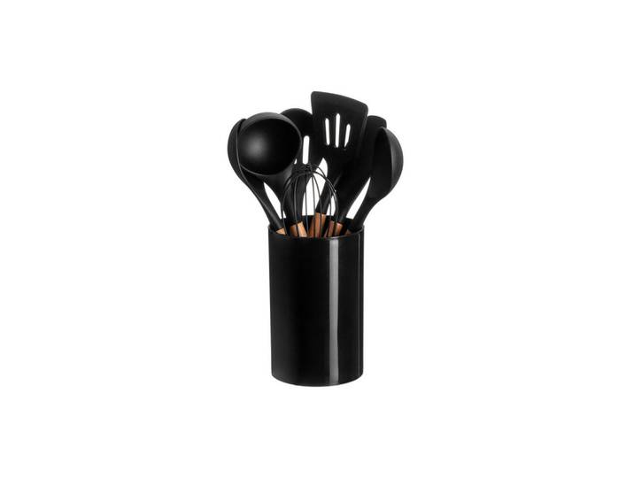Küchenzubehör Kunststoff 7-tlg, Schwarz, Küchenzubehör, Küchenhelfer, Küchenhelfer-Set