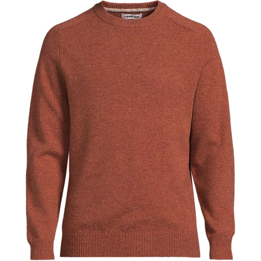 Rundhalspullover aus Lambswool, Herren, size: regular, Orange, Wolle, by Lands' End