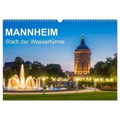 Mannheim - Stadt der Wassertürme (Wandkalender 2027 DIN A3 quer), CALVENDO Monatskalender