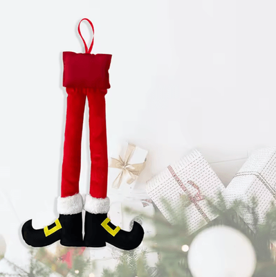 Inspire Picks Funny Elf Leg Christmas Ornament Striped Elf Legs Hanging Holiday Decoration 1pcs A