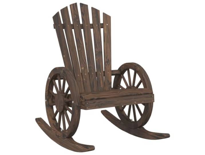 VIHHQGC Adirondack-Schaukelstuhl Massivholz Tanne Massives Tannenholz, ergonomische Sitzfläche, geneigte Rückenlehne, Armlehnen Wagenrand-Look, max. 110 kg
