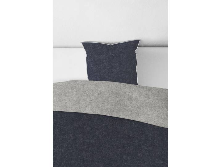 Melange-Flanell Kissenbezug Zordo Blau/Marineblau 40 x 40cm Flanell
