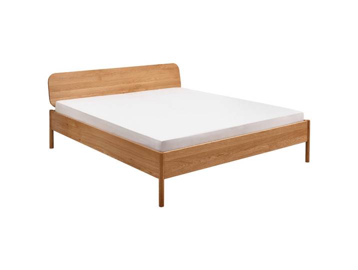 Linea Natura Bett, Wildeiche, Holz, Wildeiche, massiv, 200x200 cm, In verschiedenen Grössen erhältlich, für Lattenrost geeignet, 100% Metallfrei, Schlafzimmer, Bett, Doppelbetten