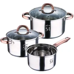 San Ignacio - 5-teilige Edelstahlbatterie Ø16, Ø18, Ø20, induktionsgeeignet, Onil-Kollektion