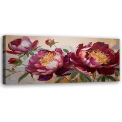 WANDBILD pfingstrosen blüht rote natur