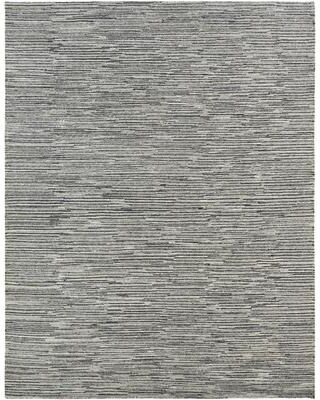 KALATY Modern Grey Flatweave Weave 100% Viscose Area Rug