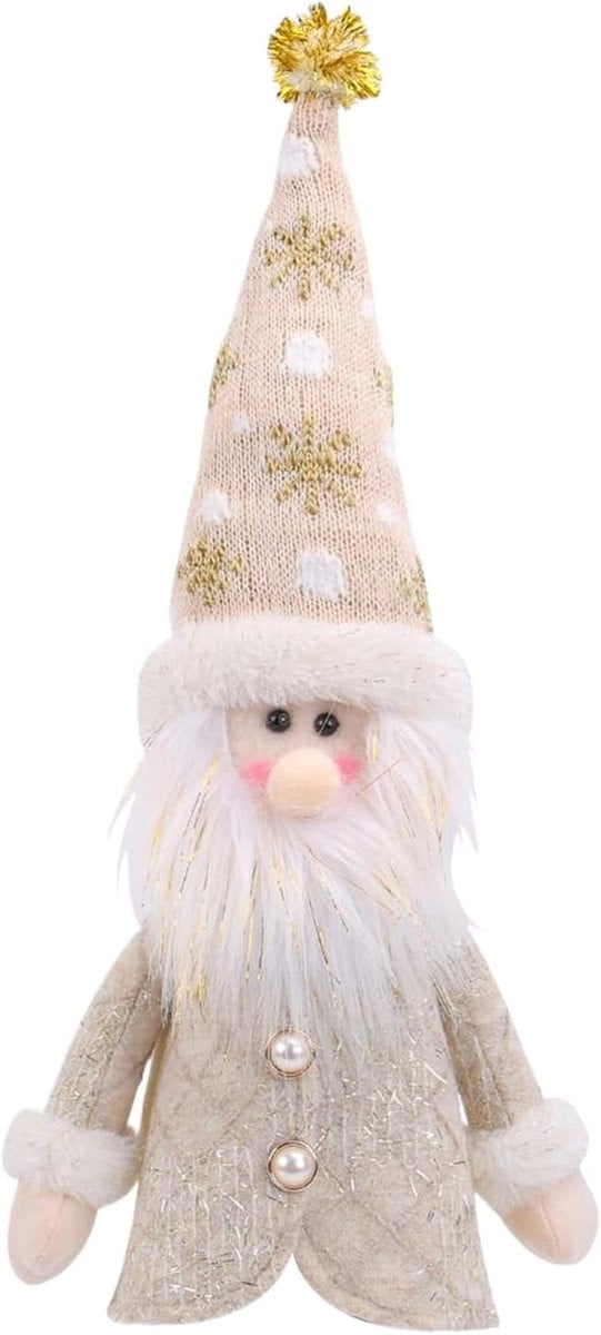 Feestelijke Kerstman Wijnfleshoes in Rood Pluche - Herbruikbare Flesdecoratie voor Tafeldecoratie - Hoogte: 28 cm