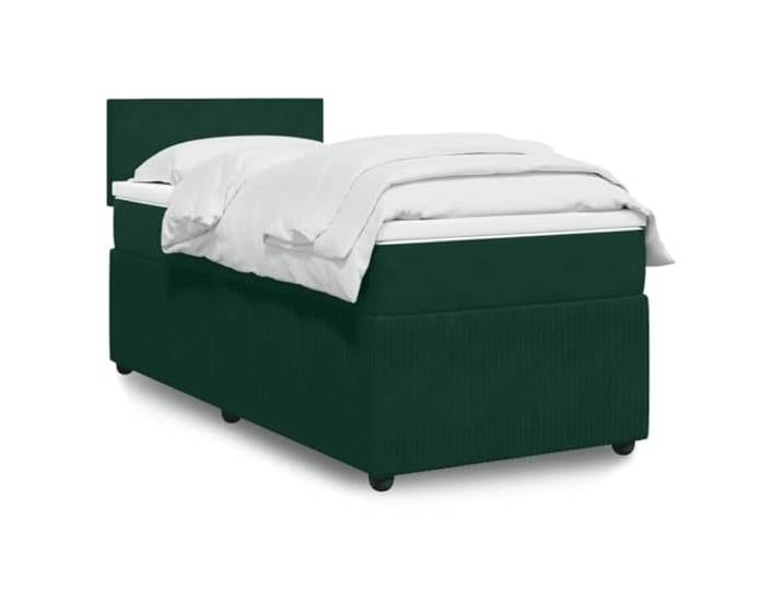 RJPLMFV Lattenrost mit Matratze, Velours, Dunkelgrün, 100 x 200 cm Individuelle Taschenfedern, abnehmbarer Bezug, waschbar, individuelle Unterstützung, atmungsaktives Design