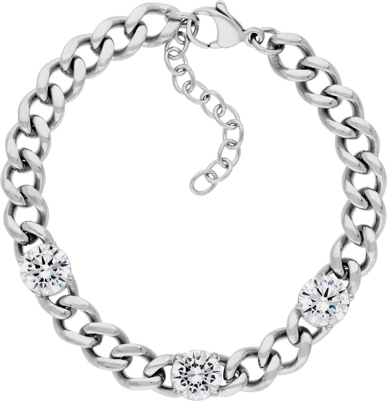 Panzerarmband LADY, silberfarben, silberfarben, Armbänder, Damen, Edelstahl, Panzerarmband