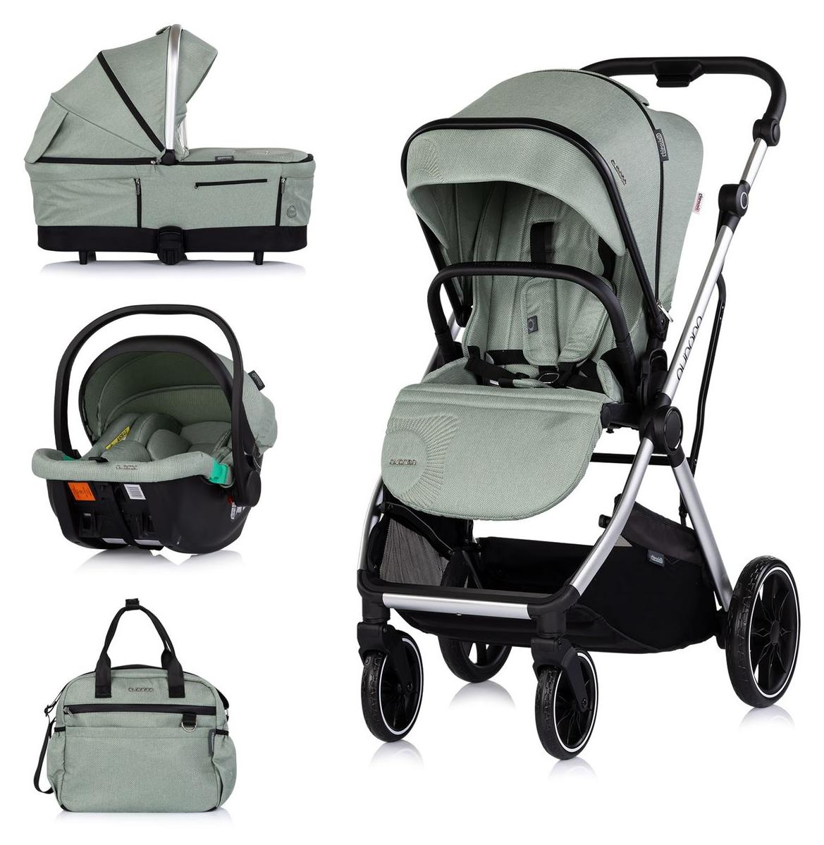 Chipolino Kombikinderwagen Aurora 3 in 1 Babyschale Babywanne Sportsitz Tasche