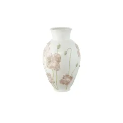 HOME STORY Vase   , weiß , Steinzeug , Maße (cm): B: 21,5 H: 35