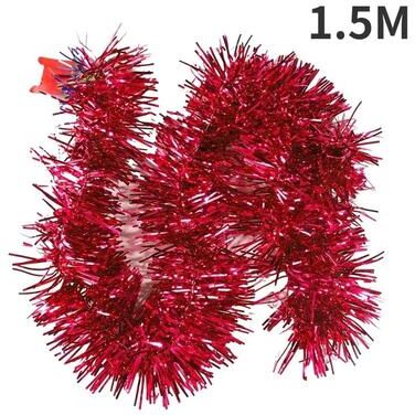 Uplifted Finds 1.8M Christmas Tinsel Ribbon Garland   Premium Star Ornamented PVC Hanging Decor For Home & Wedding Infrastructure b red 3 Pcs