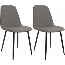 CLP 2er Set Esszimmerstuhl Maryam Stoff   Farbe: hellgrau, Material: Stoff