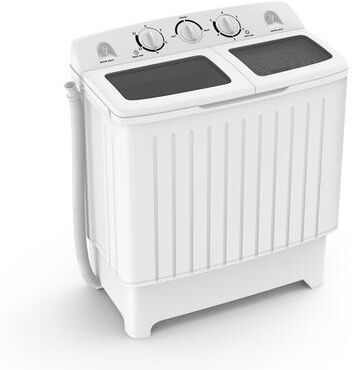 Costway 20 lbs Portable Washing Machine with Built-in Gravity Drain-Gray