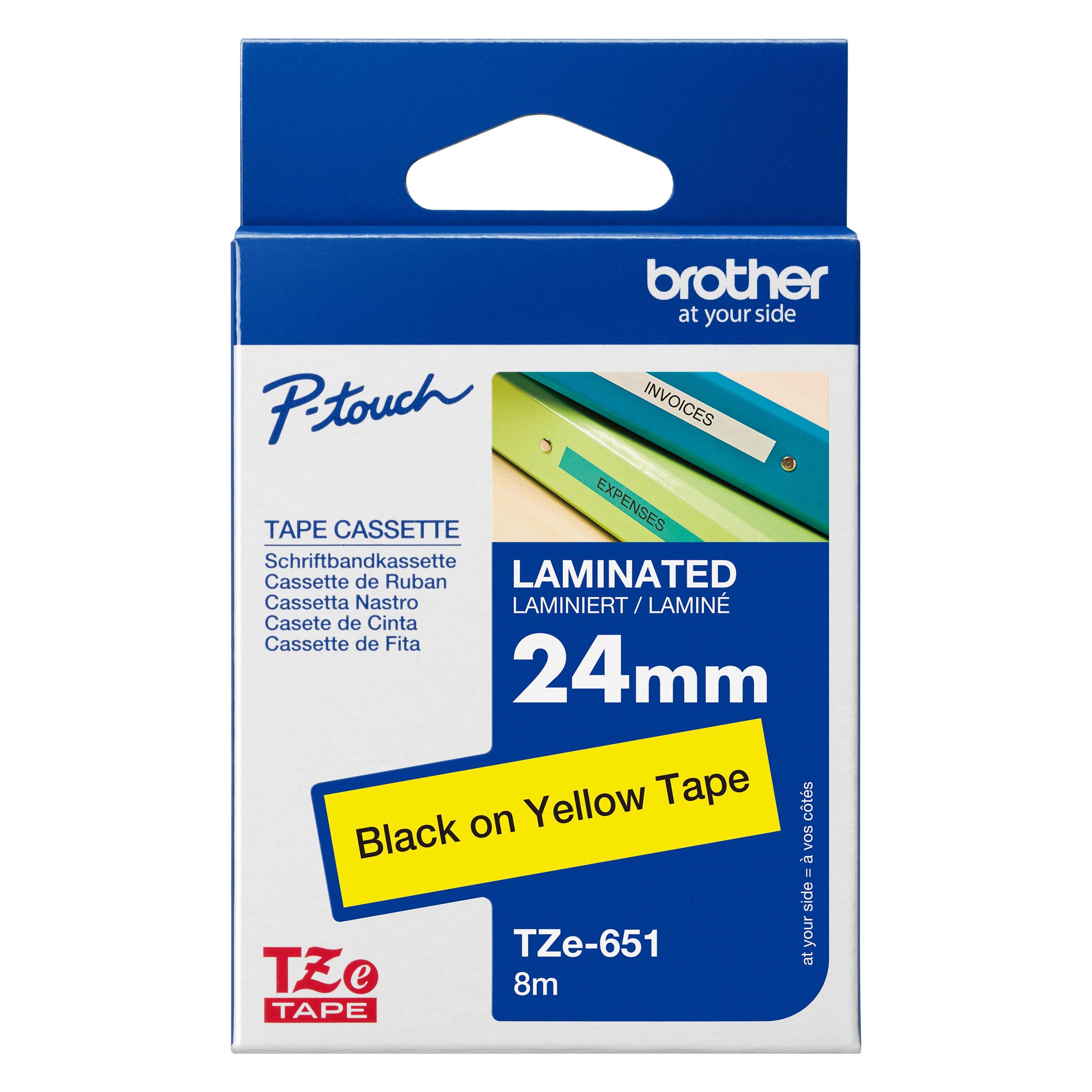 Brother Tze-651 (2.40 cm, Schwarz, Gelb) (TZE651)
