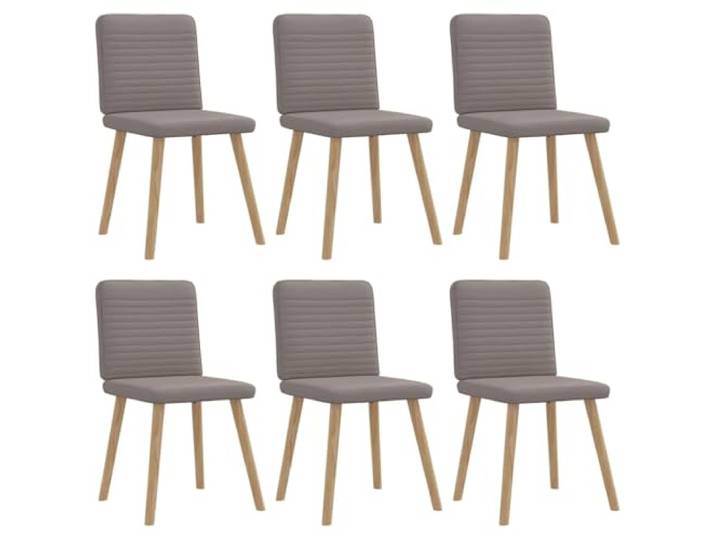 Esszimmerstühle, 6 Stück, taupe, Polyestergewebe, mit Metallrahmen Sitzfläche aus dickem Schaumstoff, gepolsterte Rückenlehne, schlichtes Design, taupefarben, für Wohn- und Schlafzimmer